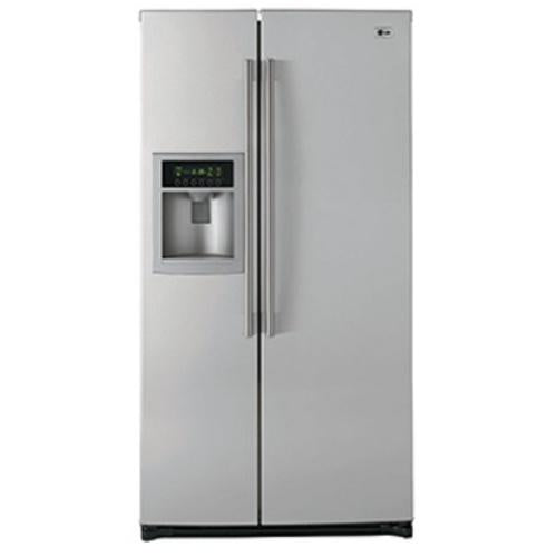 LG LSC27926ST 26.5 cu. ft. Side by Side Refrigerator with 3 Spill-Protector Glass Shelves, Wine Rack, Digital LED Display and Automatic Ice Maker: Stainless Steel