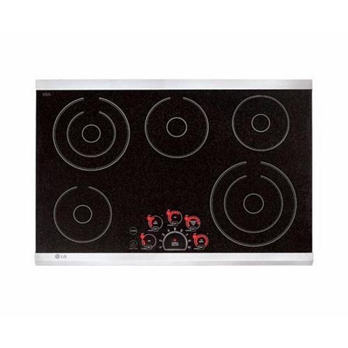 LG LCE3081ST 30 Inch Smoothtop Electric Cooktop 5 Steady Heat Elements, SmoothTouch Controls and Stainless Steel Trim