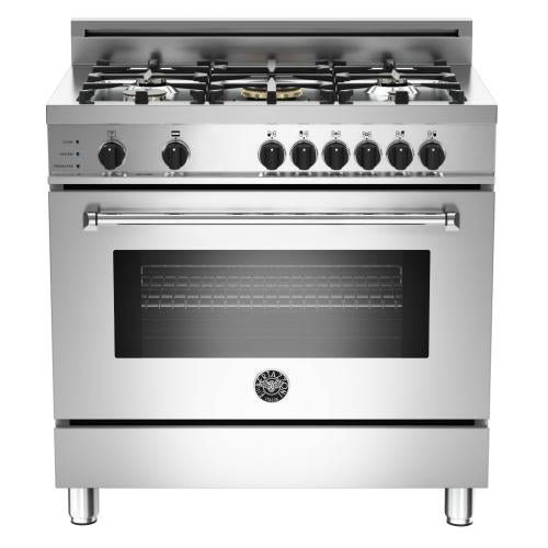 Bertazzoni MAS365DFSXT Master Series 36 Inch Freestanding Dual Fuel Range with Sealed Convection Oven
