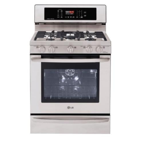 LG LSRG309ST 30 Inch Freestanding Gas Range with 5 Sealed Burners, 5.4 cu. ft. Convection Oven, Self-Cleaning, Warming Drawer and 2 Year Warranty