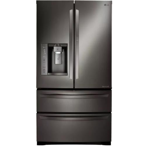 LG LMXS27676D 36 Inch 4-Door French Door Refrigerator with Door-in-Door®, ColdSaver™ Panel, Smudge Resistant, Ice and Water Dispenser, Air and Water Filtration, Linear Compressor, Dual Freezer Drawers, SmartDiagnosis™, ENERGY STAR® and ADA Compliant
