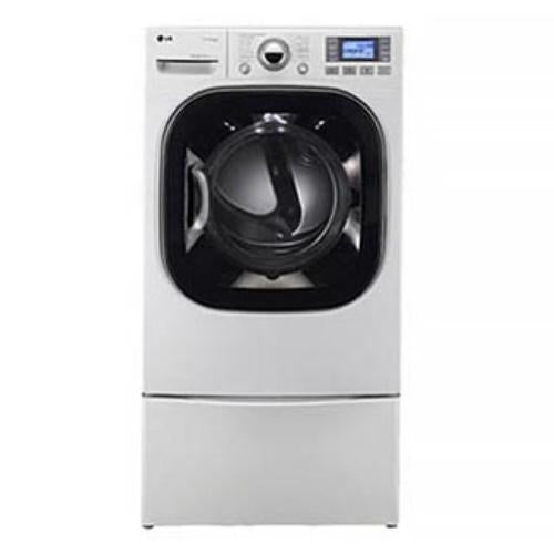 LG DLGX3876W 27 Inch Front-Load Gas Dryer with 7.4 cu. ft. Capacity, 14 Drying Cycles, 12 Options, SteamFresh, SteamSanitary, Sensor Dry, Drying Rack and LCD Display: White