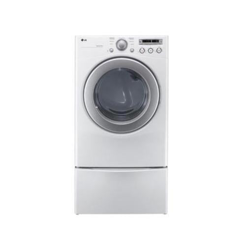 LG DLG2251W 27 Inch Gas Dryer with 7.1 cu. ft. Capacity, 7 Dry Cycles, 8 Options, FlowSense Duct Clogging Indicator and Dual LED Display