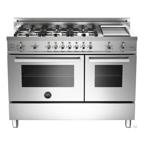 Bertazzoni PRO486GGASXLP01 Professional Series 48 Inch Pro-Style Gas Range with 6 Sealed Brass Burners