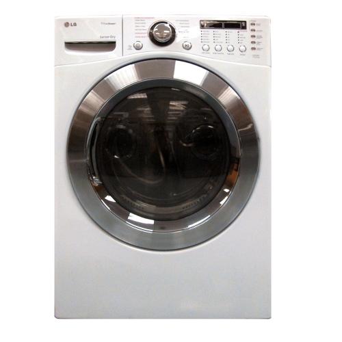LG DLGX3361W 27 Inch Gas Dryer with 7.4 cu. ft. Capacity, 12 Drying Cycles, Steam/Sanitary Cycles, 9 Options, Sensor Dry and Dual LED Display: White