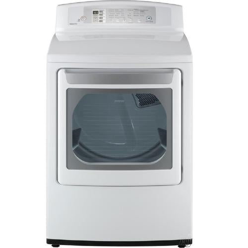LG DLE4801W 27 Inch Electric Dryer with 7.1 cu. ft. Capacity, 8 Dry Cycles, Sensor Dry, SamrtDiagnosis, Electronic Control Panel and FlowSense Duct Clogging Indicator
