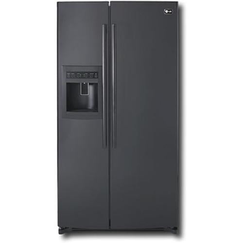 LG LFX25950SB 24.7 cu. ft. French Refrigerator with 4 Spill-Protector Glass Shelves, External Ice & Water Dispenser and Pull Drawer Bottom Freezer: Smooth Black