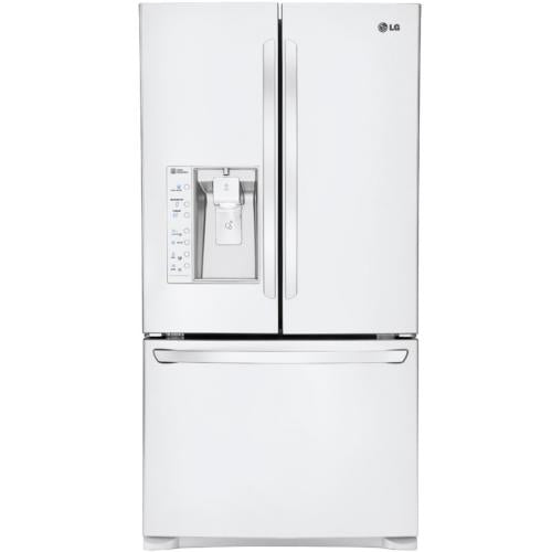 LG LFX29927SW 29.2 cu. ft. French Door Refrigerator with 4 SpillProof Glass Shelves, 7 Door Bins, Glide N' Serve Drawer, Dual Ice Makers and External Ice/Water Dispenser: White