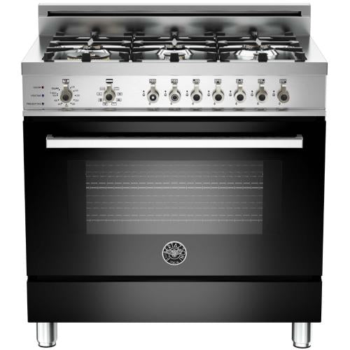 Bertazzoni PRO366DFSNE Professional Series 36 Inch Freestanding Dual Fuel Range with Natural Gas