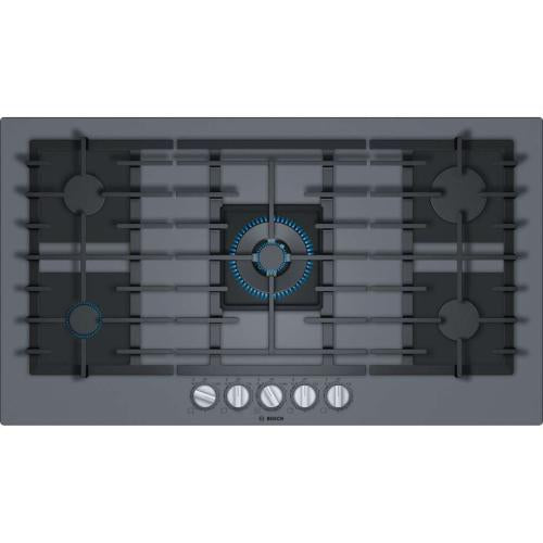 Bosch NGMP677UC/20 Benchmark® Gas Cooktop 36'' Tempered Glass, Dark Silver