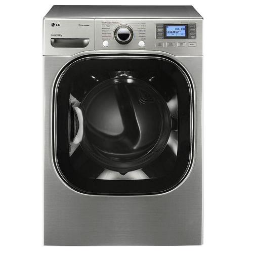 LG DLGX3876V 27 Inch Front-Load Gas Dryer with 7.4 cu. ft. Capacity, 14 Drying Cycles, 12 Options, SteamFresh, SteamSanitary, Sensor Dry, Drying Rack and LCD Display: Graphite Steel