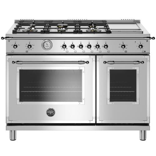Bertazzoni HERT486GGASXT Heritage Series 48 Inch Traditional-Style Gas Range with Made in Italy