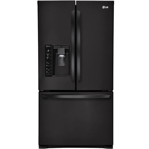 LG LFX29927SB 29.2 cu. ft. French Door Refrigerator with 4 SpillProof Glass Shelves, 7 Door Bins, Glide N' Serve Drawer, Dual Ice Makers and External Ice/Water Dispenser: Black