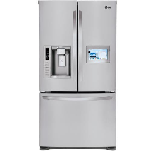 LG LFX28995ST 27.6 cu. ft. French Door Refrigerator with Spill Protector Glass Shelves, 4 Compartment Crispers, 10 Inch WiFi LCD Screen and External Ice/Water Dispenser