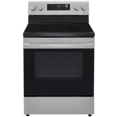 LG LREL6321S 30 Inch Electric Smart Range with 5 Radiant Elements, 6.3 cu. ft. Oven Capacity, Storage Drawer, Sabbath Mode, EasyClean®, Wi-Fi Connectivity, ThinQ®, Proactive Customer Care, SmartDiagnosis™, WideView™, and UltraHeat™