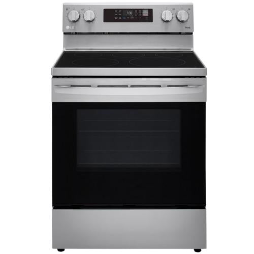LG LREL6323S 30 Inch Electric Smart Range with 5 Radiant Elements, 6.3 cu. ft. Convection Oven Capacity, Storage Drawer, AirFry with Fan Convection, EasyClean®+Self Clean, Wi-Fi, SmartDiagnosis™, and Dual Element 9"/12": Stainless Steel