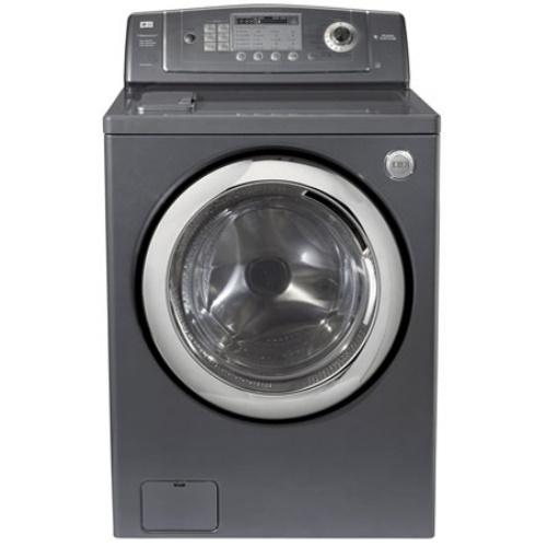LG WM0742HGA 27 Inch Front-Load Steam Washer with 4.2 cu. ft. Capacity, 9 Wash Programs, 6 Temperature Levels, Spin Speed of 1,200 RPMs, Allergiene Cycle and Rear Controls: Pearl Grey