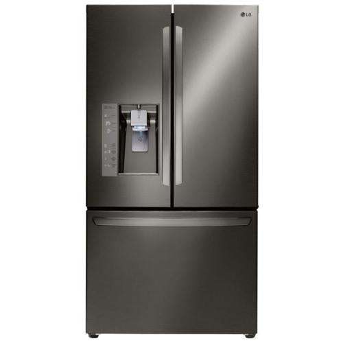 LG LFXC24726D 36 Inch Counter Depth French Door Refrigerator with Slim SpacePlus® Ice System, Smart Cooling® Plus, Smart Pull® Handle, Tall Ice & Water Dispenser®, SpillProtector™ Shelving, 23.7 cu. ft. Capacity and ENERGY STAR®