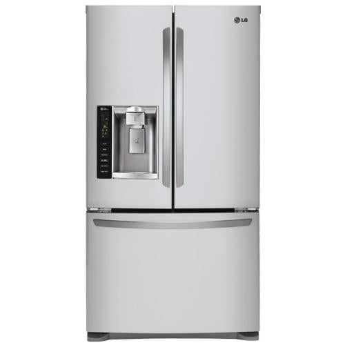 LG LFX25974ST 36 Inch French Door Refrigerator with Slim SpacePlus™ Ice System, Smart Cooling® System, Glide N' Serve® Drawer, External Tall Dispenser, Linear Compressor, SpillProtector™ Shelves, Humidity-Controlled Crispers and ADA Compliant