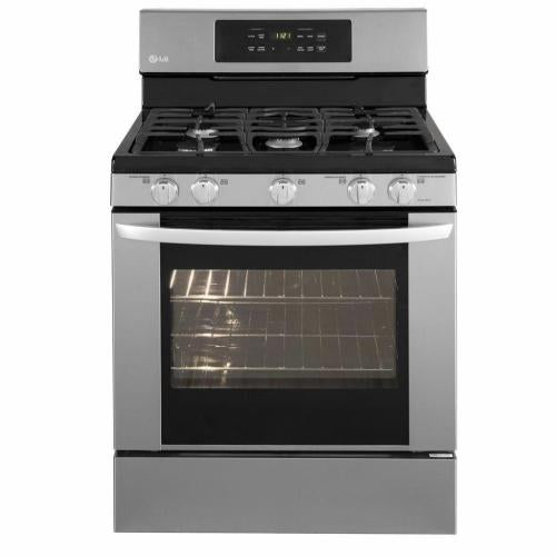 LG LRG3091ST 30 Inch Freestanding Gas Range with 5 Sealed Burners, 17,000 BTU SuperBoil Burner, Continuous Grates, 5.4 cu. ft. Self-Clean Oven, PreciseTemp Bake System and Storage Drawer: Stainless Steel