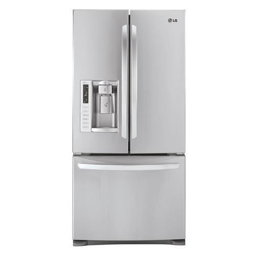LG LFX25978ST 24.9 cu. ft. French Door Refrigerator with 4 Tempered Glass Shelves, 2 Humidity Crispers, Slim SpacePlus Ice System, Tall Ice/Water Dispensing System and Premium LED Interior Light: Stainless Steel