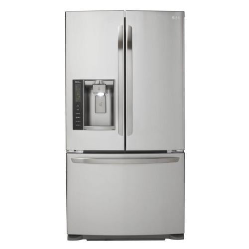 LG LFX25973ST 36 Inch French Door Refrigerator with Linear Compressor, Ice and Water Dispenser, Dual Ice Makers, Smart Cooling® System, SpillProtector™ Glass Shelves, Gallon Door Storage, ADA Compliant and 24.7 cu. ft. Capacity: Stainless Steel