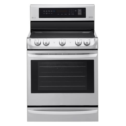 LG LRE4213ST 30 Inch Electric Range with ProBake Convection®, EasyClean®, WideView™ Window, 5 Radiant Heating Elements, 6.3 cu. ft. Oven Capacity, 6 Inch/9 Inch 3200W Power Burner, Storage Drawer and Glass Touch Controls