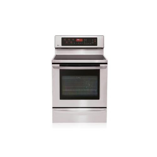 LG LRE30757ST 30 Inch Freestanding Electric Range with 5 Radiant Elements, Warming Zone, 5.6 cu. ft. Dual True Convection Oven, Self-Cleaning, Warming Drawer and IntuiTouch Controls: Stainless Steel