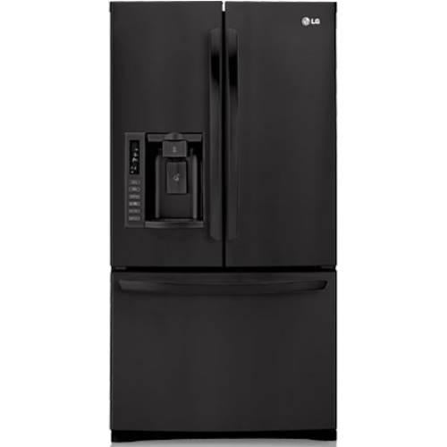 LG LFX28978SB 27.6 cu. ft. French Door Refrigerator with 4 Split Spill Protector Glass Shelves, Glide N' Serve Drawer, IcePlus, External Ice/Water Dispenser and Linear Compressor: Smooth Black