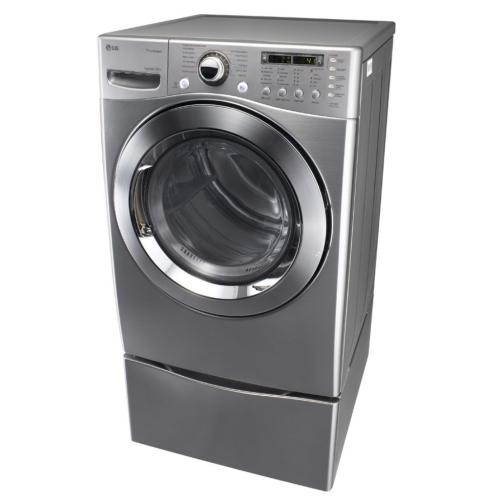 LG DLEX3360V 27 Inch Electric Dryer with 7.4 cu. ft. Capacity, 12 Drying Cycles, Steam/Sanitary Cycles, 9 Options, Sensor Dry and Dual LED Display: Graphite Steel