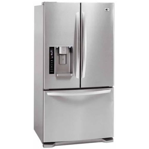 LG LFX21975ST 20.5 cu. ft. Counter-Depth French Door Refrigerator with 4 Spill Protector Glass Shelves, 4 Compartment Crisper System, SpacePlus Ice, External Ice/Water Dispenser and SmoothTouch Controls
