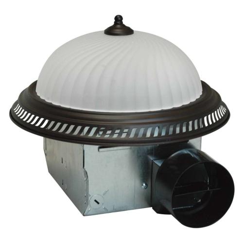 Air King DRLC701 Decorative Round Exhaust Fan With Light, Oil Rubbed Bronze