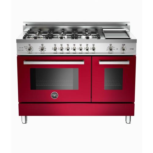 Bertazzoni PRO486GDFSVI Professional Series 48 Inch Pro-Style Dual Fuel Range with 6 Sealed Brass Burners
