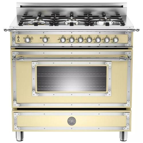 Bertazzoni HER366GASCR01 Heritage Series 36 Inch Traditional-Style Gas Range with 6 Sealed Brass Burners