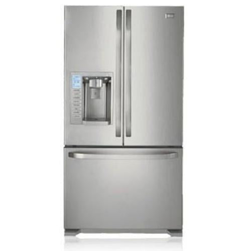 LG LFX25980ST 24.7 cu. ft. Freestanding French Door Refrigerator with Cantilevered Glass Shelves, Multi-Air Flow Cooling System, External Ice/Water Dispenser and LCD Display