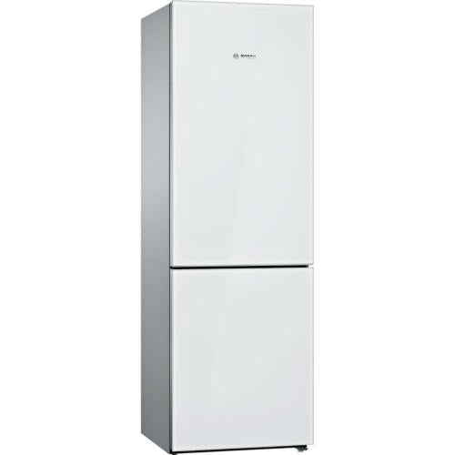 Bosch B10CB81NVW/01 800 Series Free-Standing Fridge-Freezer With Freezer At Bottom, Glass Door 23.5'' White