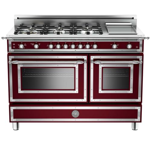 Bertazzoni HER486GGASVI Heritage Series 48 Inch Traditional-Style Gas Range with 6 Sealed Brass Burners
