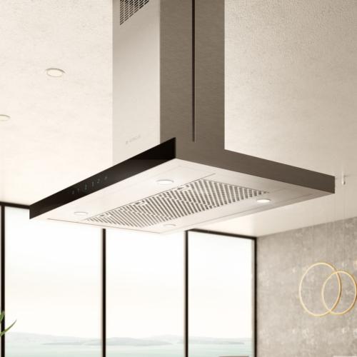 Elica EMG642S1 maggiore 42-inch Island Mount Range Hood with 3-Speed + Booster, 600 CFM Blower