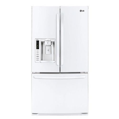 LG LFX25973SW 36 Inch French Door Refrigerator with 24.7 cu. ft. Capacity, Smart Cooling, 4 Spill Protector Glass Shelves, Gallon Door Storage, External Ice and Water Dispenser, Dual Ice Makers and ADA Compliant: Smooth White