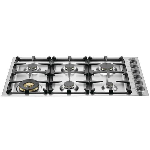 Bertazzoni QB36M600X Master Series 36 Inch Gas Cooktop with 6 Sealed Brass Burners