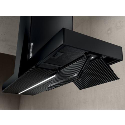 Elica EHI648BL 48 inch Iconic Series Haiku Island Mount Range Hood with 3-Speed + Booster, 600 CFM Blower