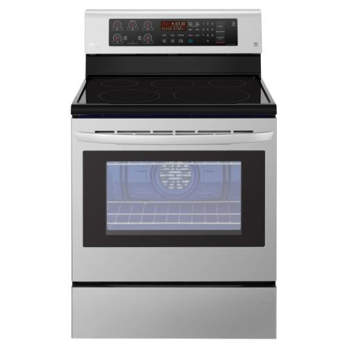 LG LRE3193ST 30 Inch Freestanding Electric Range with True Convection, EasyClean, SmoothTouch™ Controls, 6.3 cu. ft. Capacity, Brilliant Blue Interior, Storage Drawer, 5 Heating Elements and Dual Heating Elements: Stainless Steel