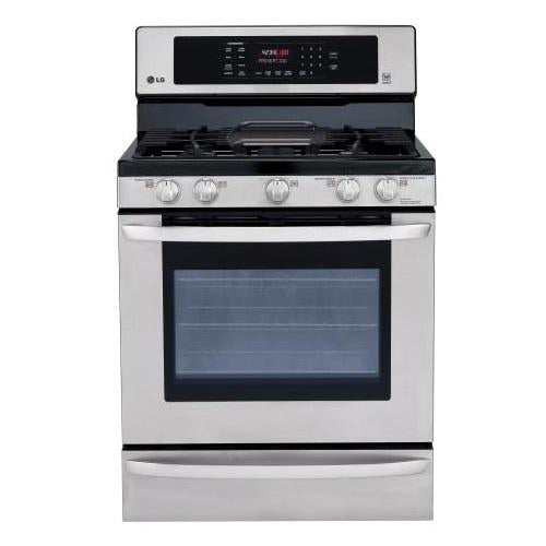 LG LRG3085ST 30 Inch Freestanding Gas Range with 5 Sealed Burners, 5.4 cu. ft. True Convection Oven, 17,000 BTU Superboil Burner, Storage Drawer and EasyClean Self-Cleaning