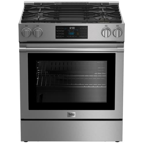 Beko 7732187912 30" Stainless Steel Slide-In Gas Range - SLGR30420SS