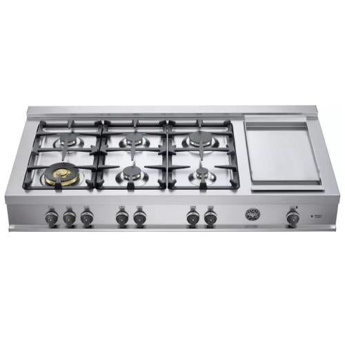 Bertazzoni CB48M6G00X Master Series 48 Inch Gas Range top with 6 Sealed Burners and Electric Griddle