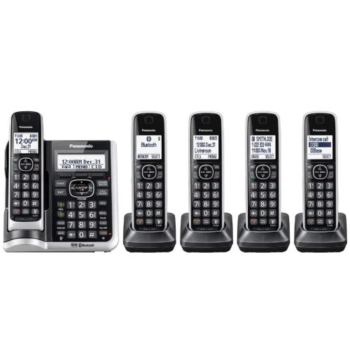 Panasonic KXTGF675S Link2Cell Bluetooth Cordless Phone 5 Handsets