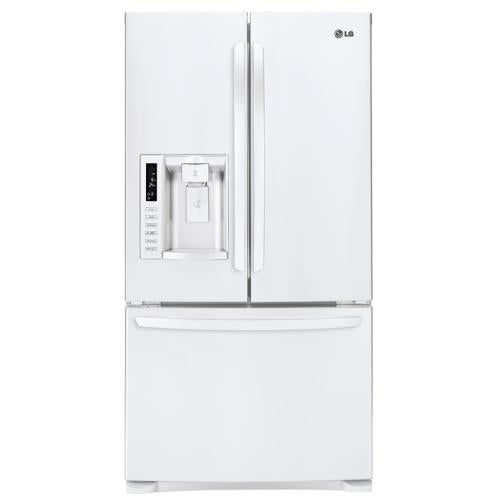 LG LFX28979SW 27.6 cu. ft. French Door Refrigerator with Slide-out Spill Protector Glass Shelves, Humidity Crispers, External Ice/Water Dispenser and Dual Ice Makers: Smooth White