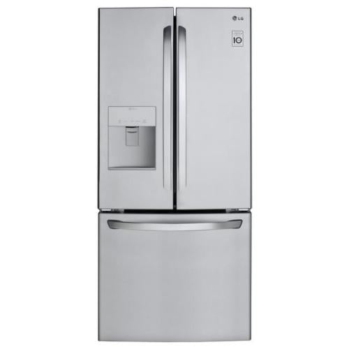LG LFDS22520S 30 Inch French Door Refrigerator with 21.8 cu. ft. Capacity, External Water Dispenser, SpillProtector™ Shelves, SmartDiagnosis™, Door Alarm, Child Lock, Linear Compressor, ADA Compliant, and ENERGY STAR®